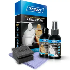 Tani Preparat do czyszczenia i impregnacji tapicerki skórzanej TENZI LEATHER SET / 2x100 ml + aplikator + ściereczka z mikrofibry