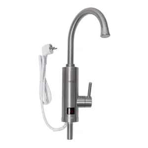 Zamów dziś Przepływowy podgrzewacz wody / nierdzewny AISI 304 / IPX4 / wyświetlacz LED / 2-2,5l/min / do 60°C / żyrafa / montaż blatowy