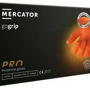 Najlepsza cena Rękawice nitrylowe MERCATOR GOGRIP pomarańczowe rozmiary S, M, L, XL, XXL / 50 sztuk