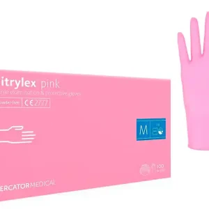 Rękawice nitrylowe MERCATOR NITRYLEX® różowe rozmiary XS, S, M, L / 100 sztuk Bestseller