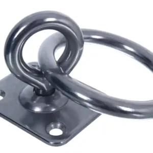 Darmowy zwrot Skobel nierdzewny prostokątny z obrotowym oczkiem i kółkiem / model 8397 / stal nierdzewna A2 - AISI 304 / płytka 50x40 mm / kółko 8x50 mm / średnica 8 mm