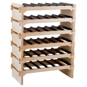 Stojak na wino bukowy NOVEM metalowe przegrody / 18 butelek / 3x6 Ostatnie sztuki