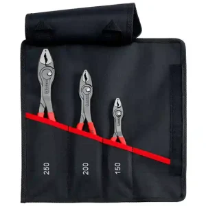 Najlepsza cena Szczypce czołowo-boczne KNIPEX TwinGrip / fosforowane / powlekane / zestaw 3 elementy na płachcie / 150, 200, 250 mm