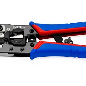 Szczypce do zaciskania złączy typu Western RJ45 (8P8C) / rękojeść wielokomponentowa / KNIPEX Ostatnia szansa