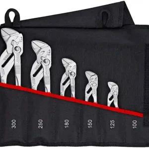 Szczypce-klucz nastawne KNIPEX / chromowane / powlekane / 125, 150, 180, 250, 300 mm / zestaw 5 elementów na płachcie Bezpieczna płatność