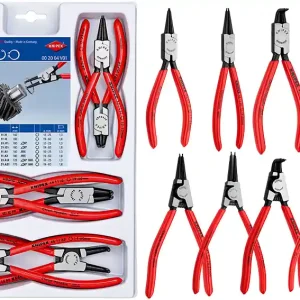 Szczypce SEGERA wewnętrzne i zewnętrzne / KNIPEX / fosforowane / powlekane / zestaw 8 elementów Super okazja