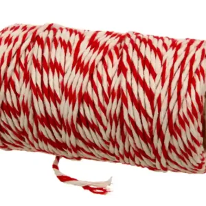 Sznurek bawełniany biało-czerwony 100 g Oferta limitowana
