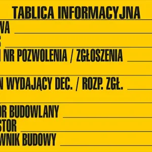 Tablica budowlana informacyjna 50x70 Hit sprzedaży