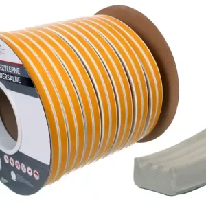 Dodaj do koszyka Uszczelka gumowa EPDM samoprzylepna / SD - typ E / 15x8 mm / biała / rolka 50 m
