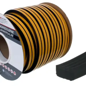 Premium Uszczelka gumowa EPDM samoprzylepna / SD - typ E / 15x8 mm / czarna / rolka 50 m