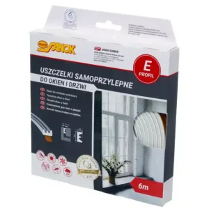 Oferta limitowana Uszczelka gumowa EPDM samoprzylepna / typ E / 9x4 mm / biała / kartonik 6 m