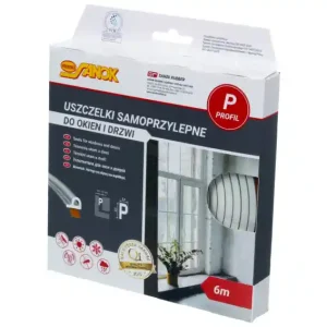 Ostatnie sztuki Uszczelka gumowa EPDM samoprzylepna / typ P / 9x5,5 mm / biała / kartonik 6 m