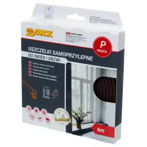 Ekspresowa dostawa Uszczelka gumowa EPDM samoprzylepna / typ P / 9x5,5 mm / brąz / kartonik 6 m