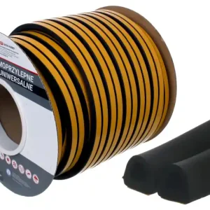 Uszczelka gumowa EPDM samoprzylepna / SD - typ D / 12x10 mm / czarna / rolka 50 m Tylko dziś
