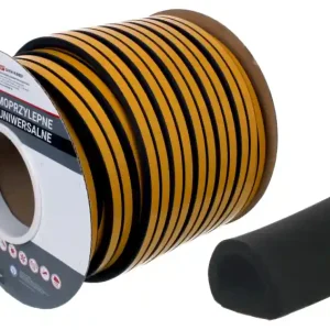 Bezpieczne zakupy Uszczelka gumowa EPDM samoprzylepna / SD - typ D / 21x15 mm / czarna / rolka 50 m