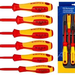 Wkrętak elektryczny / zestaw 6 elementów PH + PZ + SL / 1000V / KNIPEX Wyprzedaż