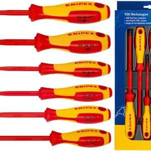Wkrętak elektryczny / zestaw 6 elementów PH + SL / 1000V / KNIPEX Wysoka jakość
