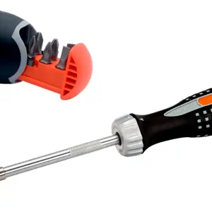 Wyprzedaż Wkrętak grzechotkowy z uchytem 1/4" / 6 bitów SL, PH, PZ / 225 mm / BAHCO