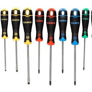 Wkrętak - zestaw 10 elementów PH + PZ + Torx + SL / kod kolorystyczny / BAHCO FIT Nie przegap