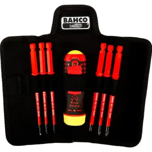 Bestseller Wkrętak zestaw elektryczny izolowany / VDE / 1000V z grzechotką / 6 elementów płaskie + PZ / BAHCO