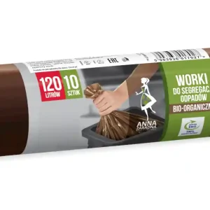 Worki na śmieci do segregacji brązowe 120 L / 10 szt / 30 µm Okazja