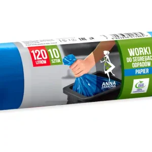 Worki na śmieci do segregacji niebieskie 120 L / 10 szt / 30 µm Obniżka ceny