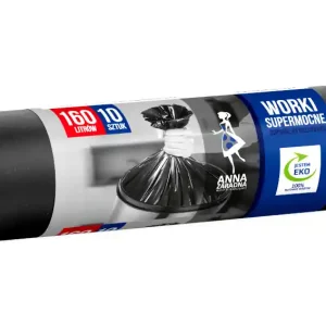 Worki na śmieci supermocne 160 L / 10 szt / 35 µm Łatwy zwrot