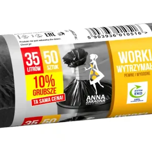 Oferta limitowana Worki na śmieci wytrzymałe 35 L / 50 szt / 6,3 µm