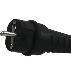 Rabat Wtyczka elektryczna gumowa IP44 prosta z uziemieniem czarna