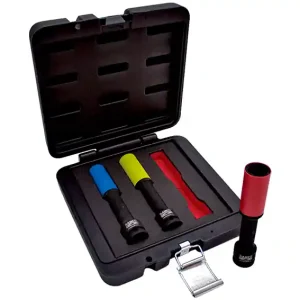 Nasadka udarowa wydłużona do felg aluminiowych / zestaw 3 elementy / BAHCO / 1/2" 17, 19, 21 mm Okazja