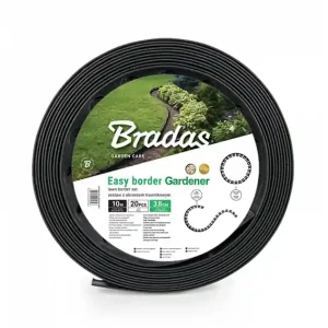 Zestaw z obrzeżem trawnikowym EASY BORDER 38 mm grafitowy - 10 m Łatwy zwrot