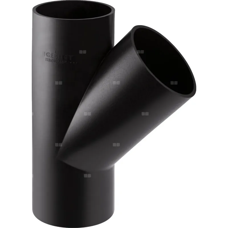 Bezpieczna płatność Trójnik GEBERIT HDPE 45‘ PE 110 mm x 90 mm x 110 mm (króciec z tworzywa sztucznego do spawania/zgrzewaniania x króciec z tworzywa sztucznego do spawania/zgrzewaniania x króciec z tworzywa sztucznego do spawania/zgrzewaniania)