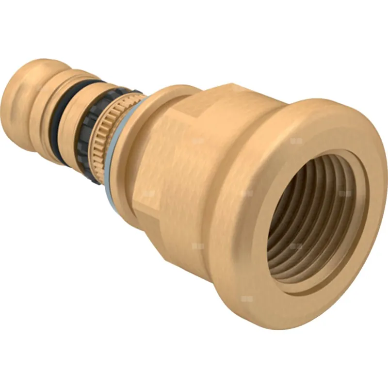 Złączka GEBERIT Mepla, mosiądz / mosiądz, 3/8‘‘ x 20 mm (GW x końcówka wciskowa), (głębokość 9.5 mm) z uszczelką Łatwy zwrot