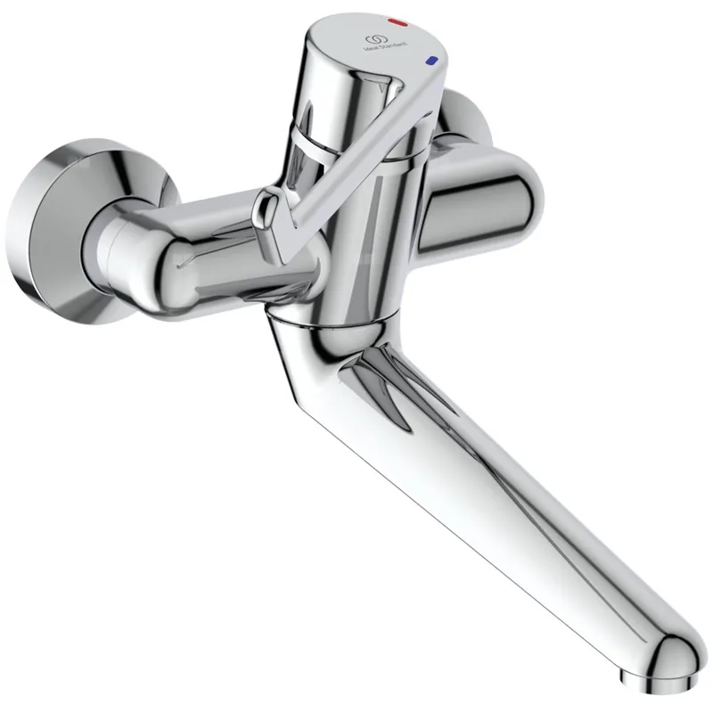 Bateria umywalkowa ścienna, wylewka 258 mm 20 l/min (3 bary), bez korka spustowego - CERAPLUS Oferta