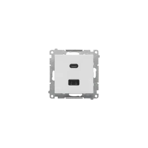 Szybka dostawa SIMON 55 Ładowarka USB C+A, 30W, 230V Jasnoszary mat