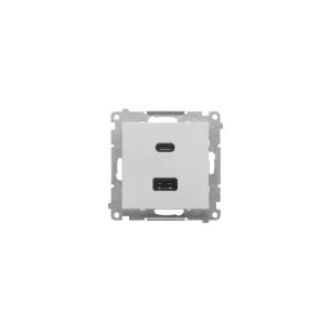 Tylko dziś SIMON 55 Ładowarka USB C+A, 30W, 230V Aluminium mat