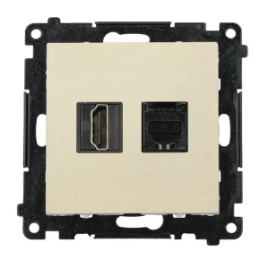 Zamów dziś SIMON 55 Gniazdo HDMI 2.1 + RJ45 kat.6. Szampański mat