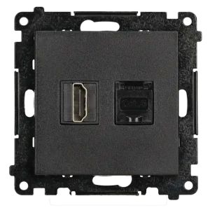 Kup teraz SIMON 55 Gniazdo HDMI 2.1 + RJ45 kat.6. Czarny mat