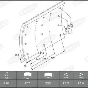 Hit cenowy Okładzina szczęk hamulcowych tył (410x225. podstawowy) pasuje do VOLVO F10, F12, F16, FH, FH12, FH16, FL10, FL12, FL6, FL7, FM, FM II, FM10, FM12, FM7, FM9, FMX, NH12 01.76-