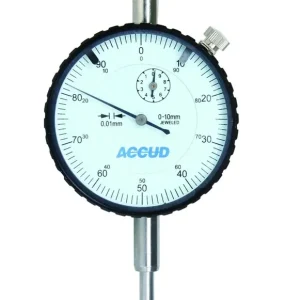 Czujnik zegarowy 0–10 mm (0,01 mm) w plastikowym pudełku, ACCUD Ostatnie sztuki