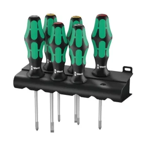Wkrętaki Wera Kraftform Plus Lasertip seria 300 typ 335/350/355/6 (Zestaw 6 szt. + stojak), 105622 Wysoka jakość