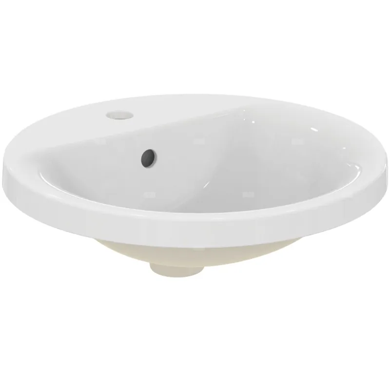 Umywalka nablatowa 480x480x175 mm, 1 otwór na baterię, z przelewem - CONNECT Kup online