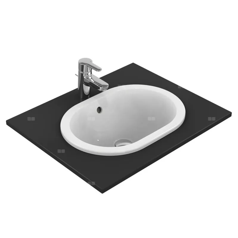 Umywalka nablatowa 480x350x175 mm, bez otworu na baterię, z przelewem - CONNECT Wybór klientów
