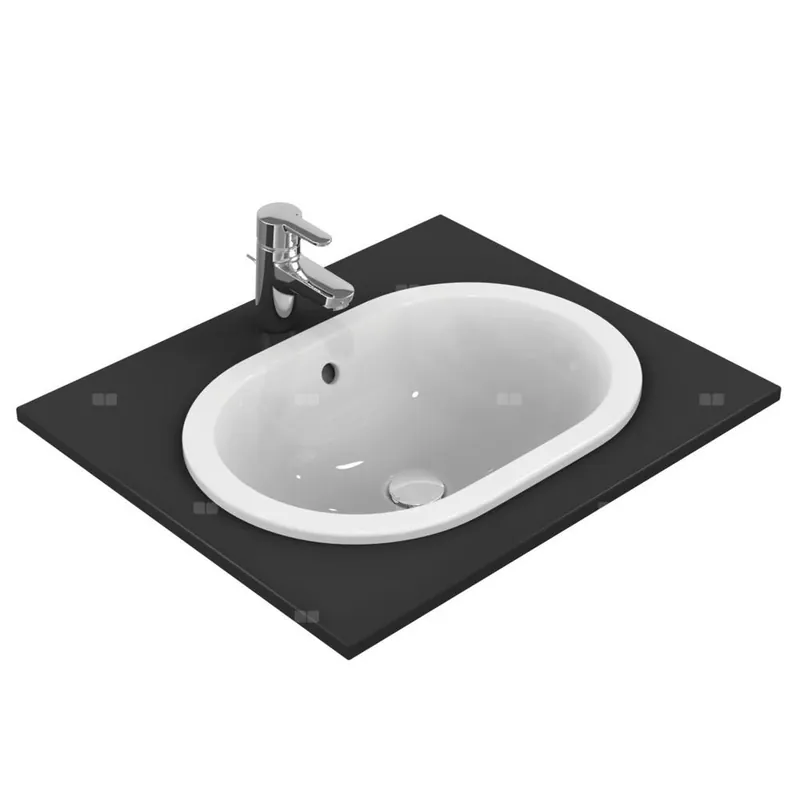 Umywalka nablatowa 550x380x175 mm, bez otworu na baterię, z przelewem - CONNECT Łatwy zwrot