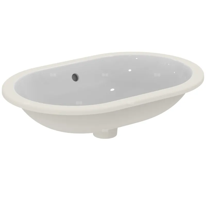 Umywalka podblatowa 620x410x175 mm, bez otworu na baterię, z przelewem - CONNECT Ostatnie sztuki