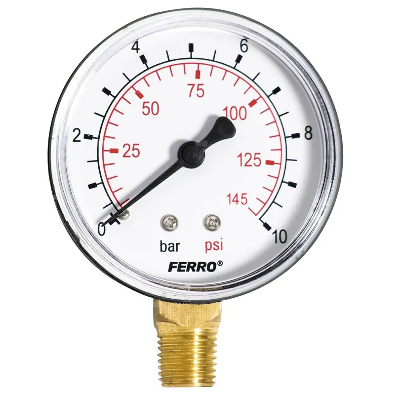 Ekspresowa dostawa Manometr z rurką Bourdona FERRO 0/10 bar radialne 1/4‘‘ fi 63 mm