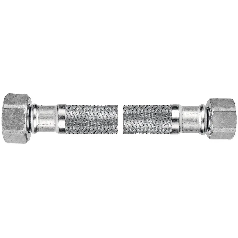 Wąż przyłączeniowy elastyczny FERRO z oplotem (stal), GW x GW, 1/2‘‘ x 3/8‘‘, długość 20 mm Nowość