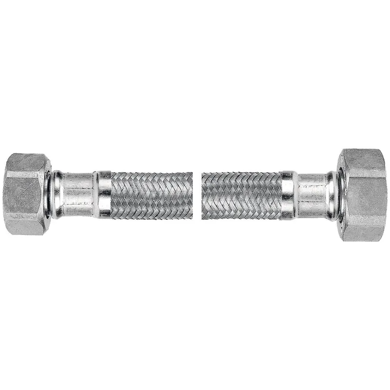 Wąż przyłączeniowy elastyczny FERRO z oplotem (stal), GW x GW, 3/4‘‘ x 3/4‘‘, długość 30 mm Darmowy zwrot
