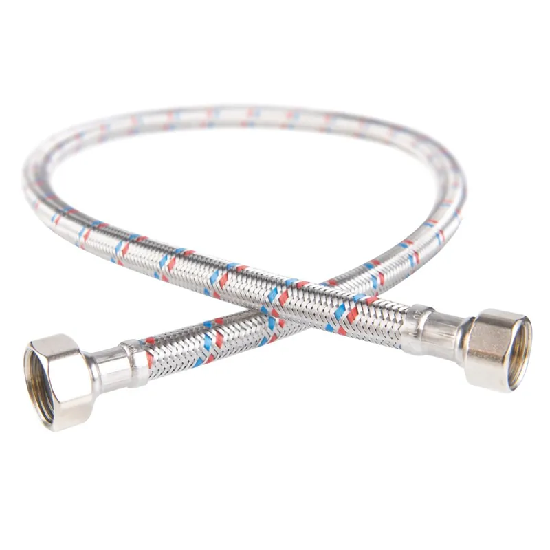 Ograniczona ilość Wąż przyłączeniowy elastyczny FERRO z oplotem (stal), GW x GW, 1/2‘‘ x 3/8‘‘, długość 50 mm