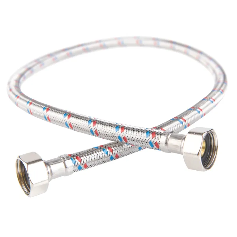 Cena promocyjna Wąż przyłączeniowy elastyczny FERRO z oplotem (stal), GW x GW, 1/2‘‘ x 1/2‘‘, długość 150 mm, z uszczelką